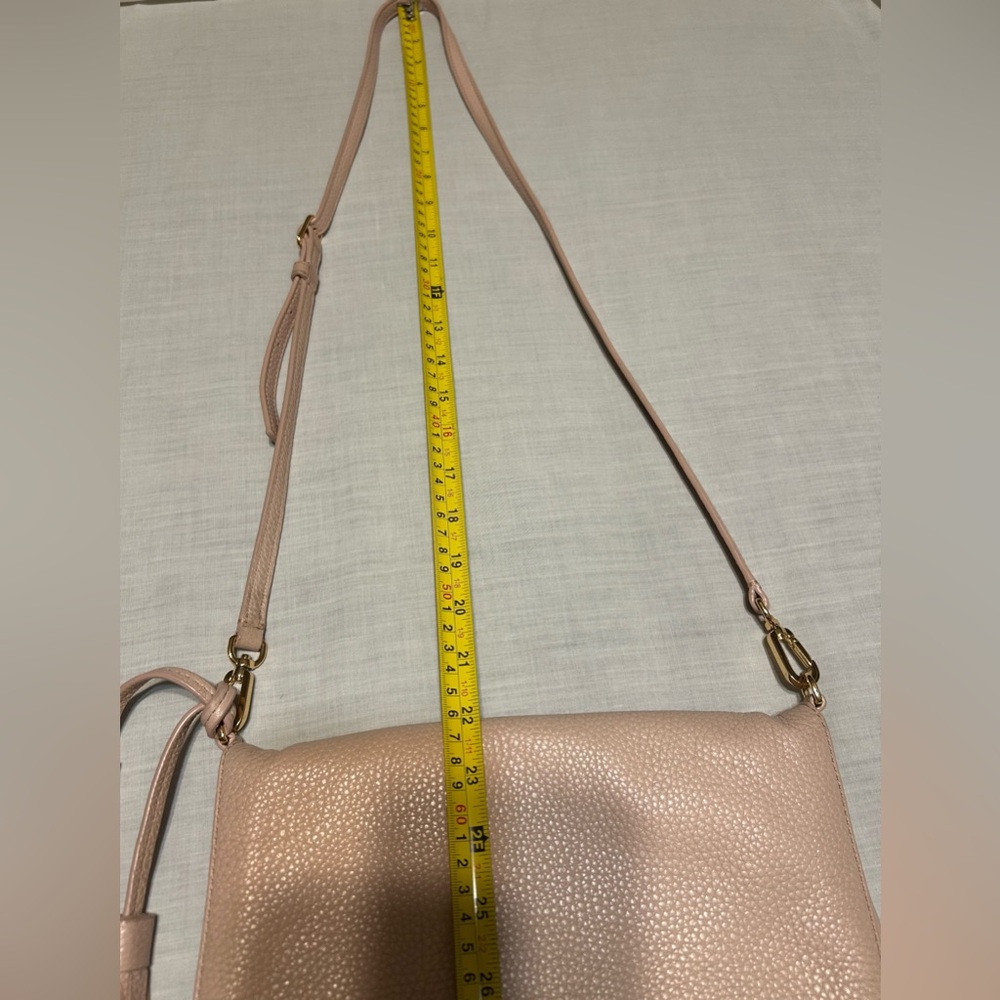 Tory Burch Thea Fold Over Messenger Pink Crossbody Bag with Adjustable Strap - Picture 10 of 10